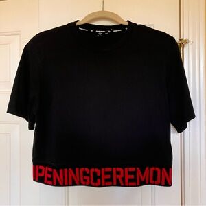 Opening Ceremony Black & Red Crew Neck Crop Top